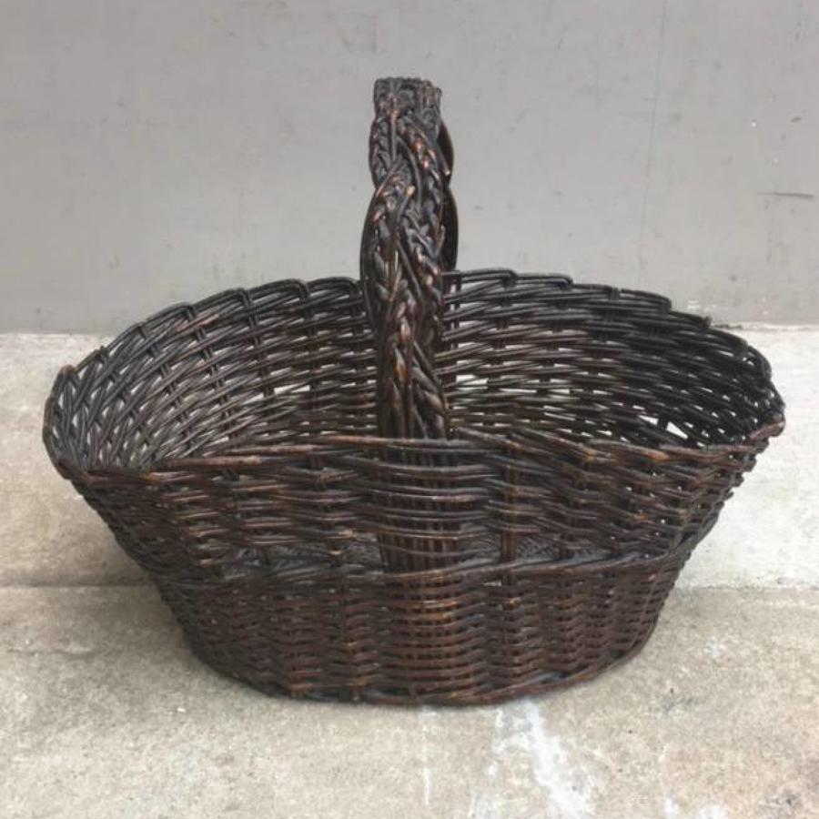 Late Victorian Basket with Plaited Handle