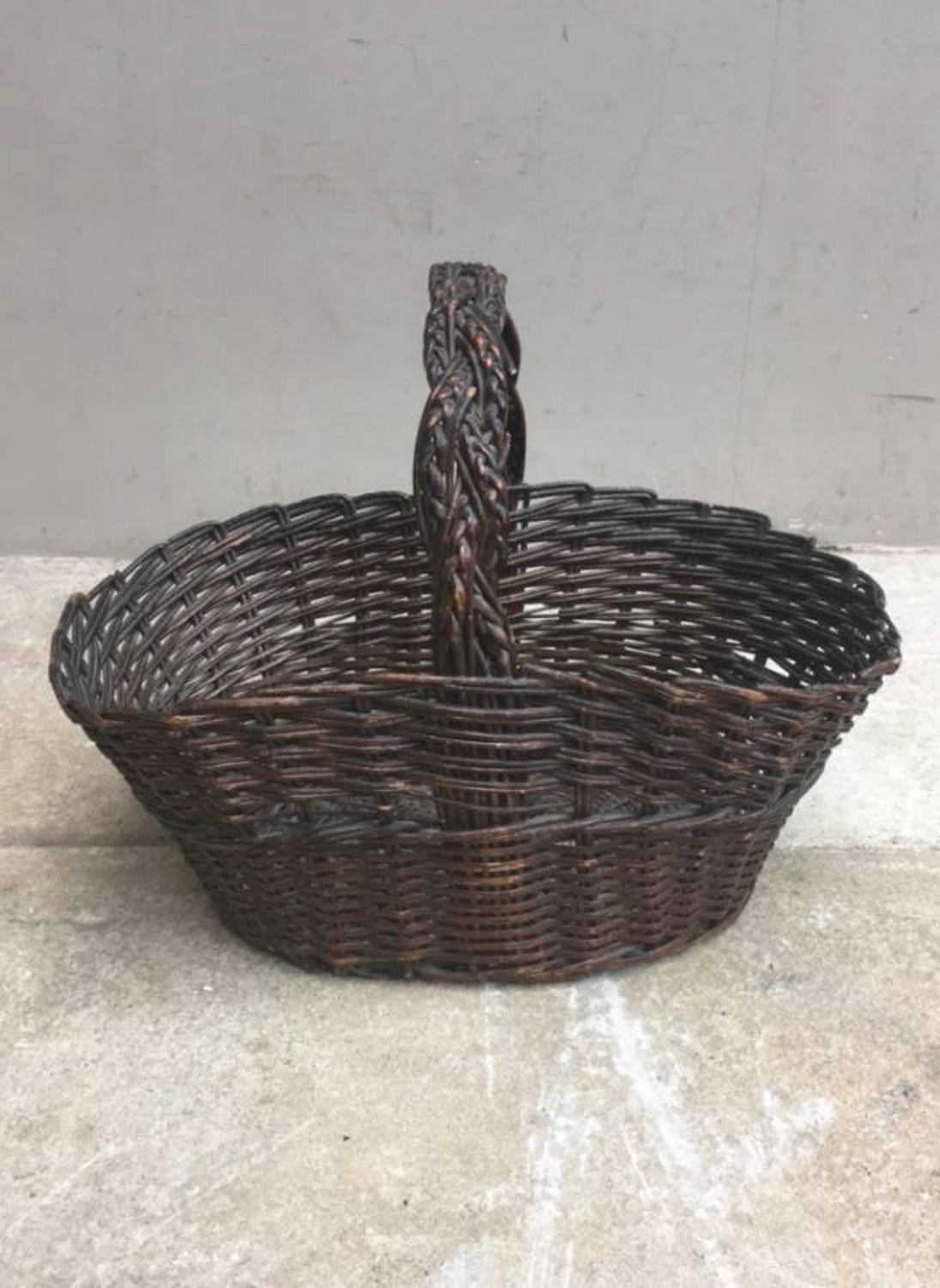 Late Victorian Basket with Plaited Handle