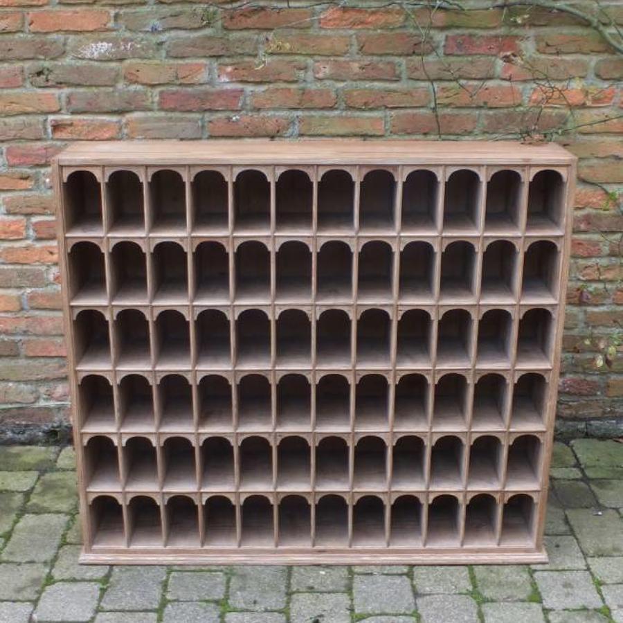 Victorian Pine Bank of 72 Arched Top Pigeon Holes
