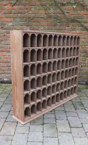 Victorian Pine Bank of 72 Arched Top Pigeon Holes