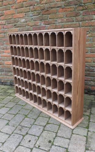 Victorian Pine Bank of 72 Arched Top Pigeon Holes