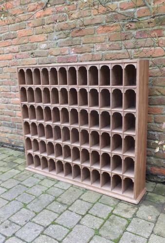 Victorian Pine Bank of 72 Arched Top Pigeon Holes