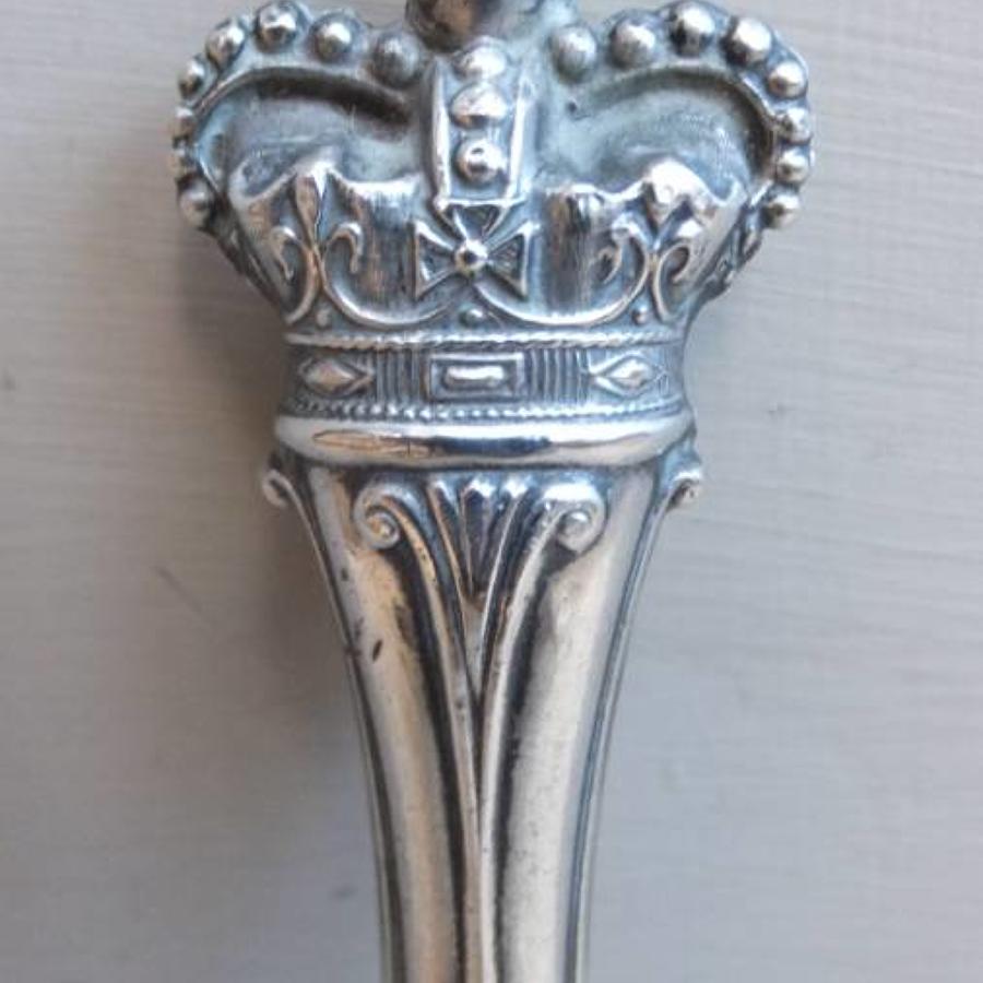 Antique Hallmarked Silver Shoe Horn with Unusual Crown Top