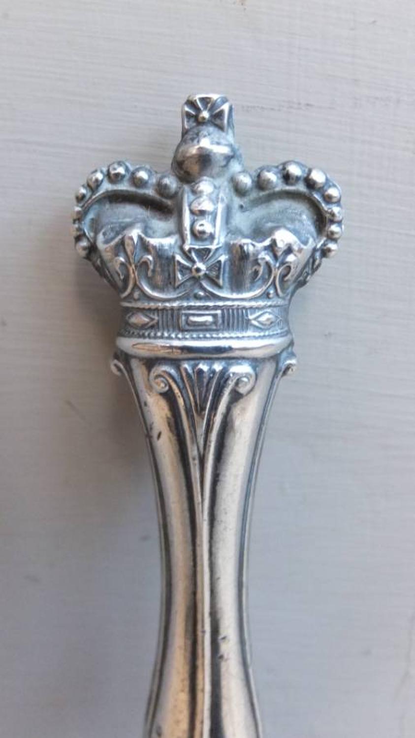 Antique Hallmarked Silver Shoe Horn with Unusual Crown Top