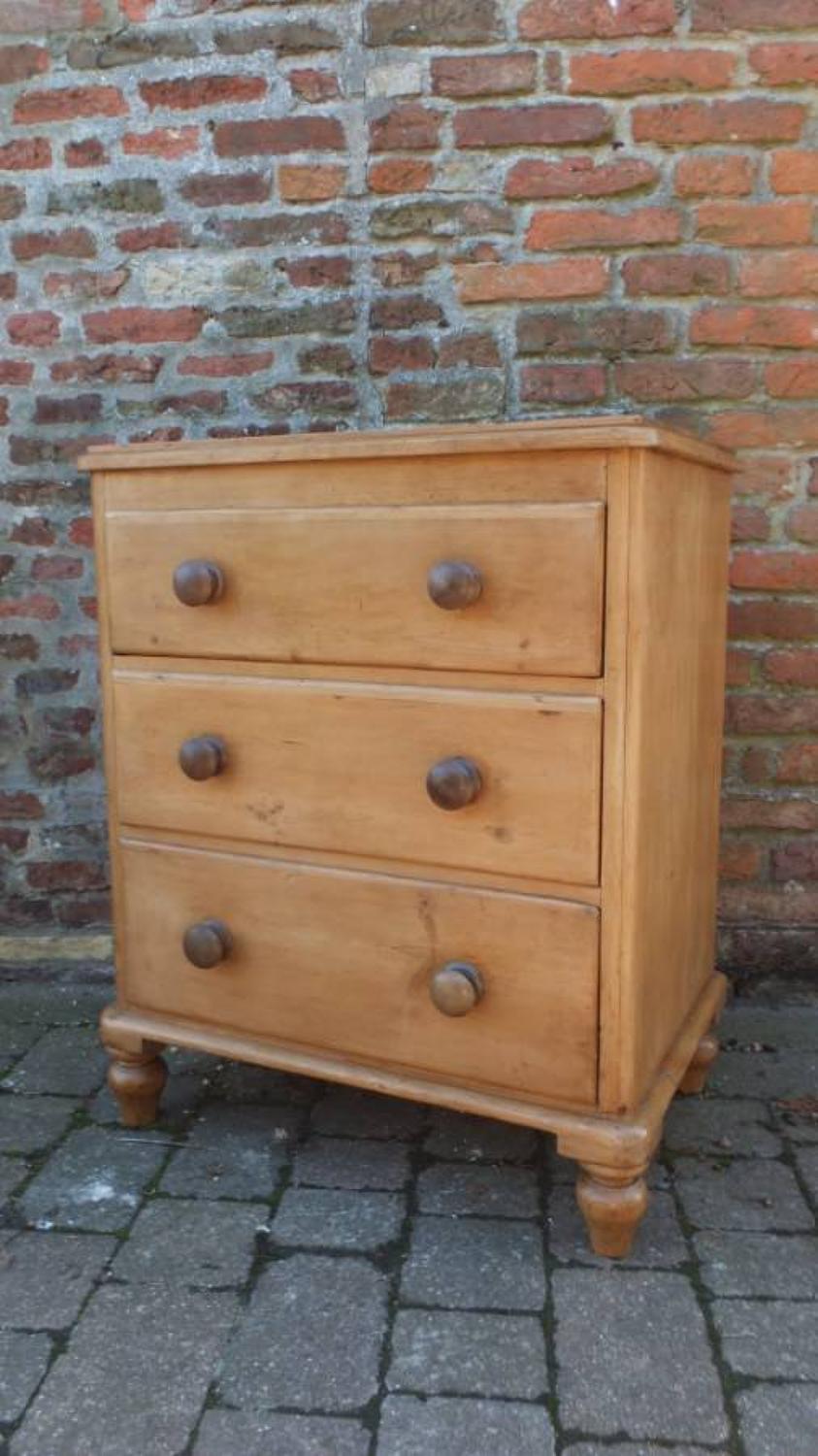 Victorian Pine Chest of Three Drawers - Perfect Kitchen Unit