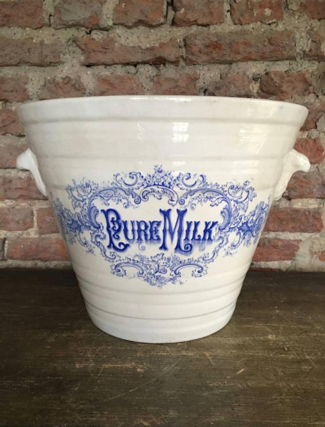 Late Victorian Pure Milk Pail - The Dairy Outfit Co. Ltd