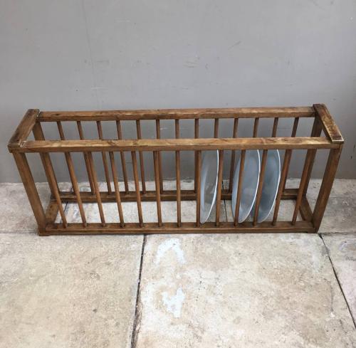 Late Victorian Single Tier Plate Rack - 14 Plates