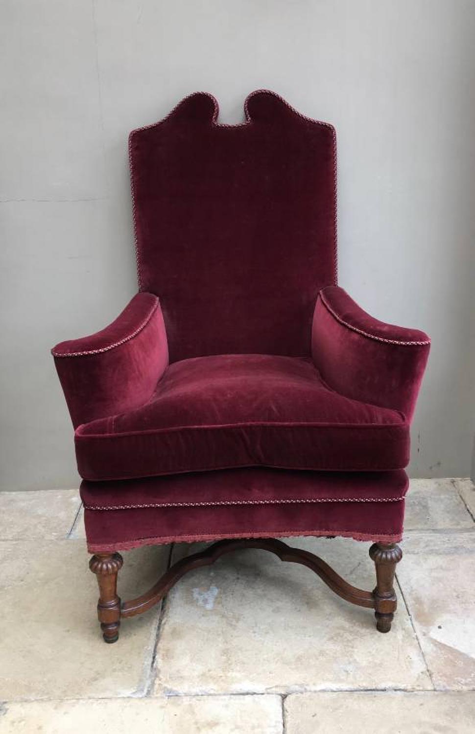 Edwardian Upholstered Armchair - Jacobean Style