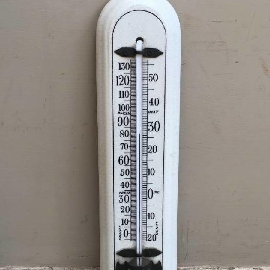 Edwardian White Ironstone Household Thermometer
