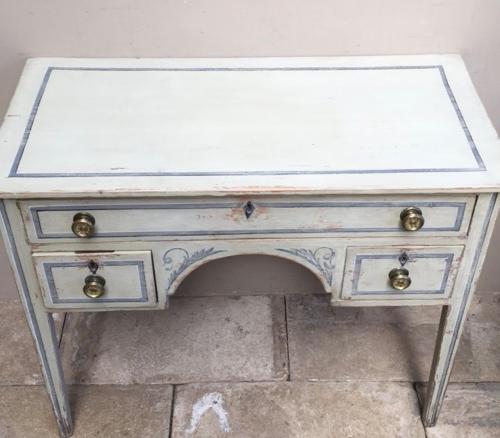 Victorian Painted Pine Side Table - Dressing Table - Small Desk