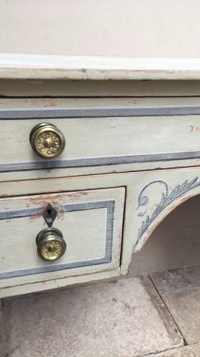 Victorian Painted Pine Side Table - Dressing Table - Small Desk