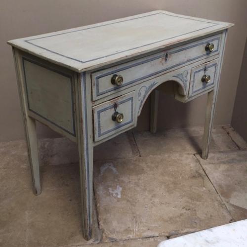 Victorian Painted Pine Side Table - Dressing Table - Small Desk