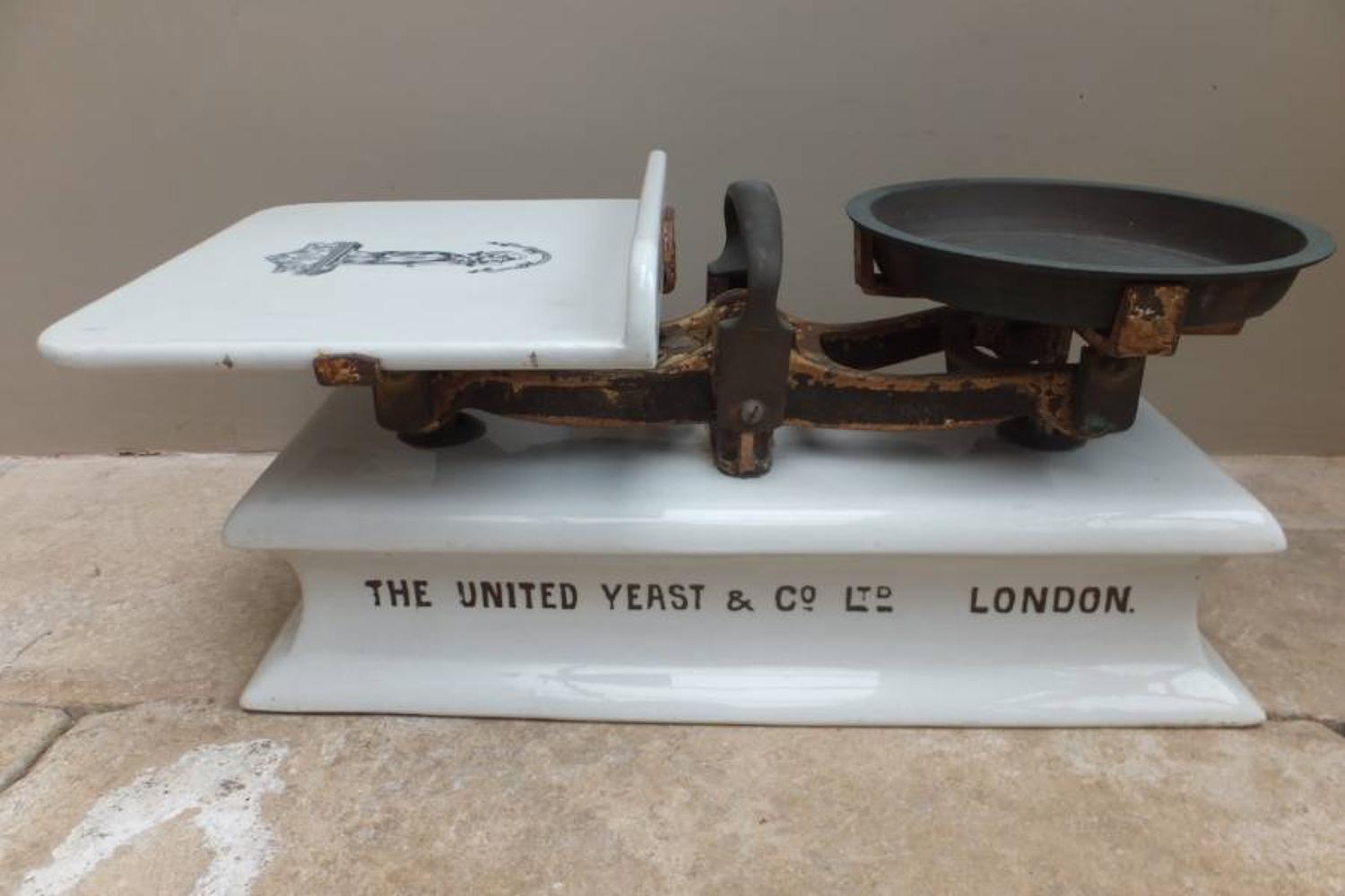Very Rare Large Late Victorian Ironstone & Brass Scales - The United Y