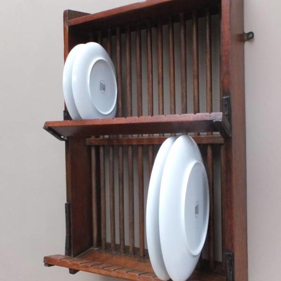 1930s Mahogony Wall Hung Plate Rack - Staines SW1