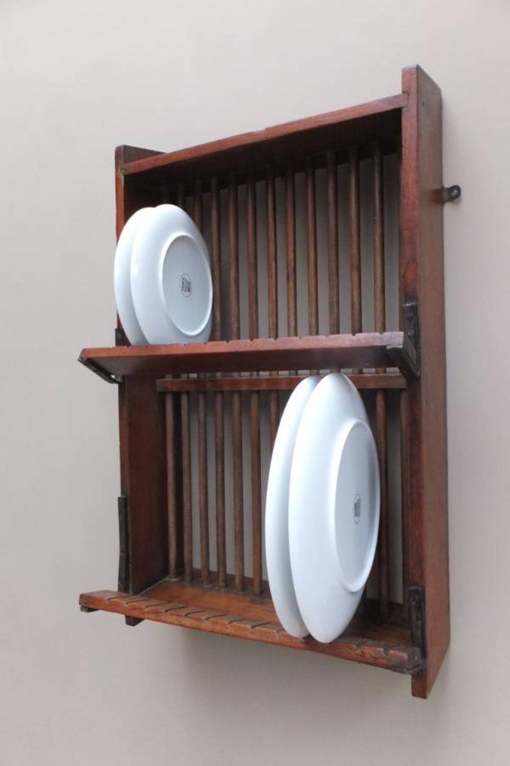 1930s Mahogony Wall Hung Plate Rack - Staines SW1