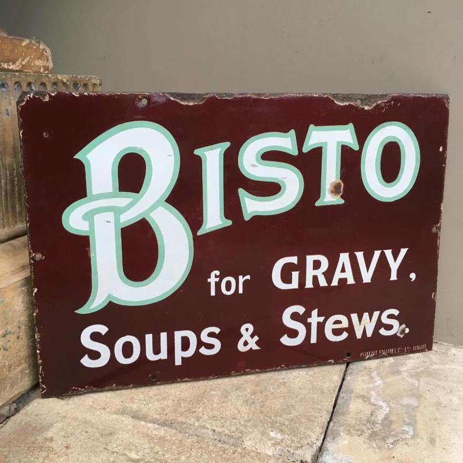 Early 20th Century Enamel Advertising Sign - Bisto for  Gravy Soups &