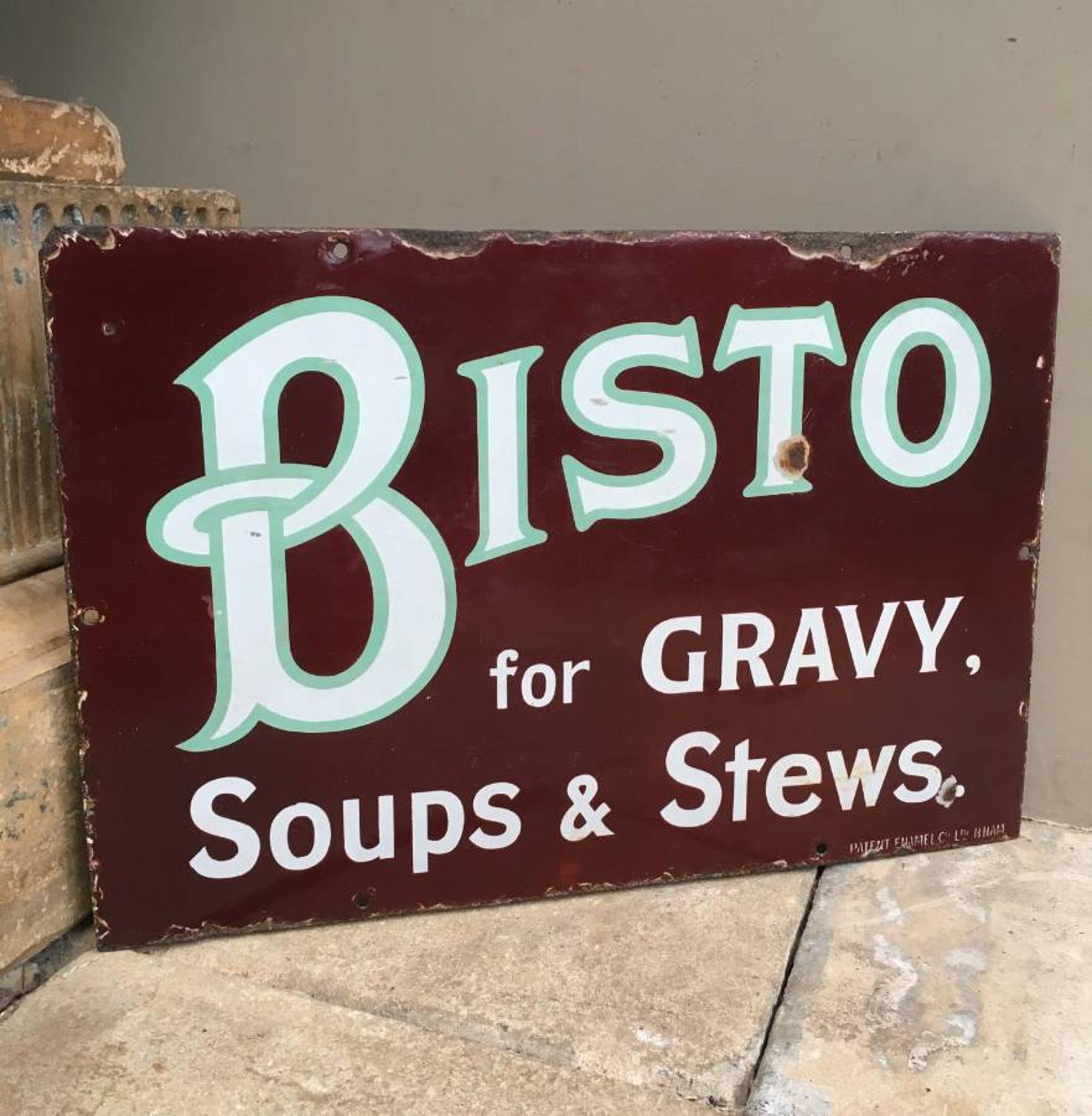 Early 20th Century Enamel Advertising Sign - Bisto for  Gravy Soups &