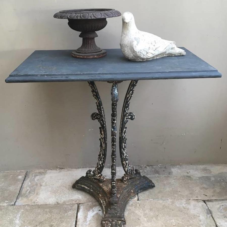 Late Victorian Cast Iron Slate Top Orangerie Table