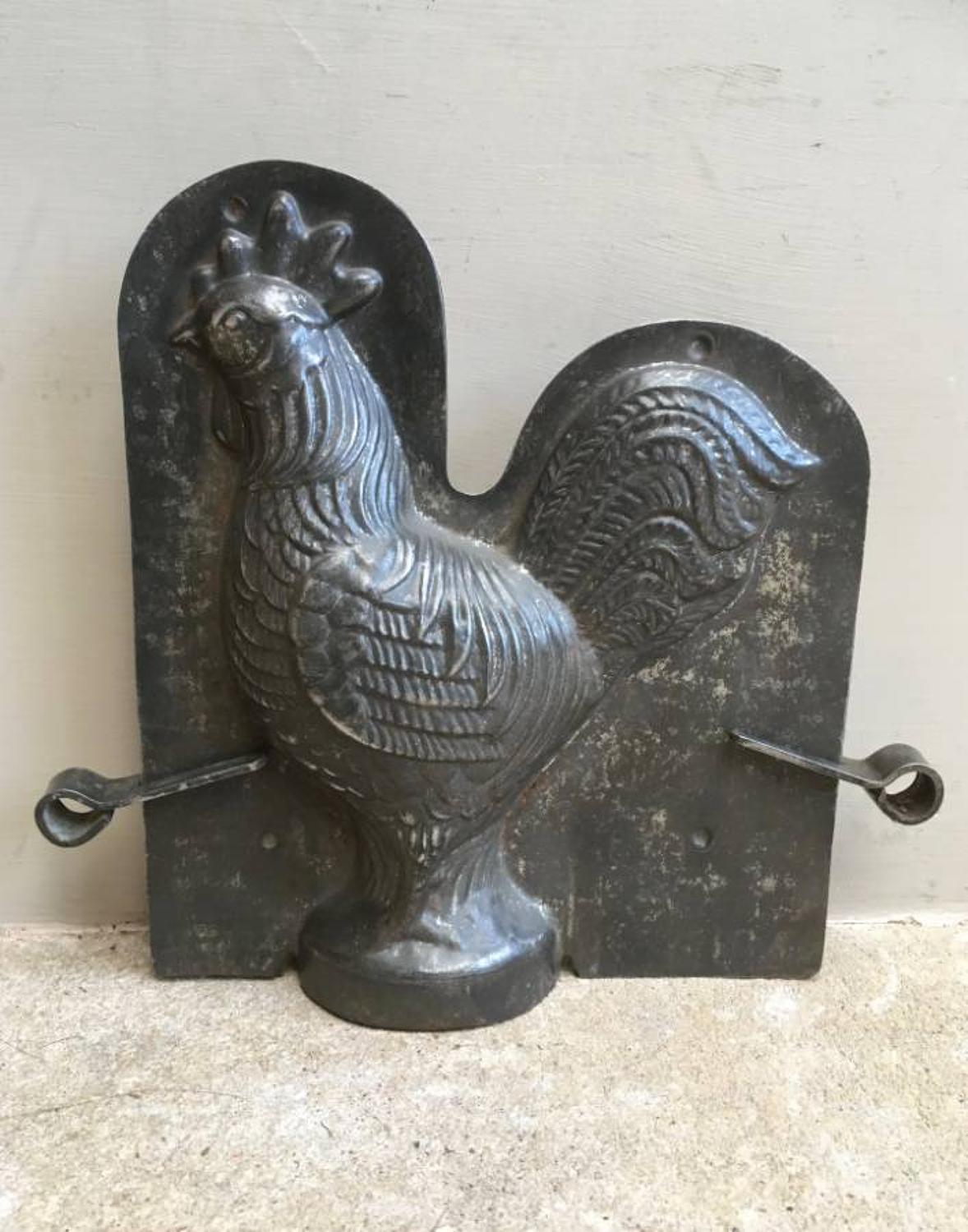 Superb 1920s Large Chicken Chocolate Mould - Complete with Both Sides