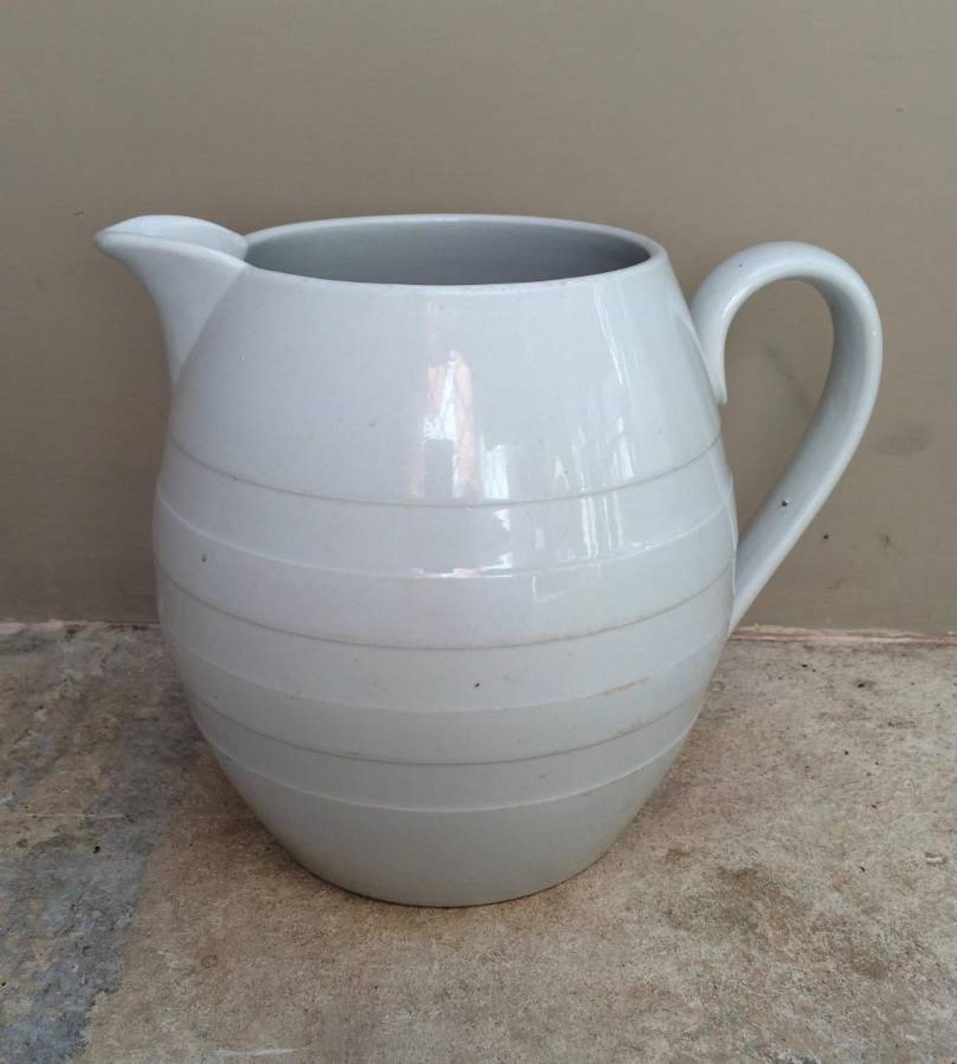 Late Victorian White Barrel Banded Dairy Milk Jug