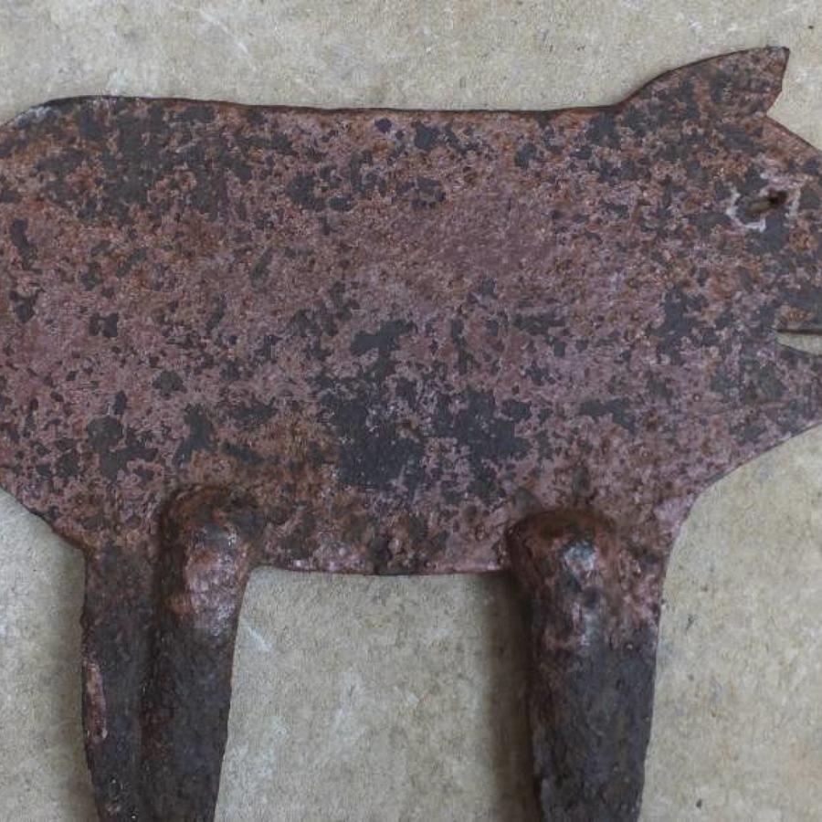 Edwardian Iron Boot Scraper - Pig