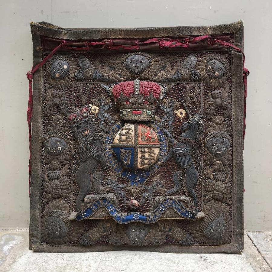 Victorian Stumpwork Lord Chancellors Ceremonial Bag Burse