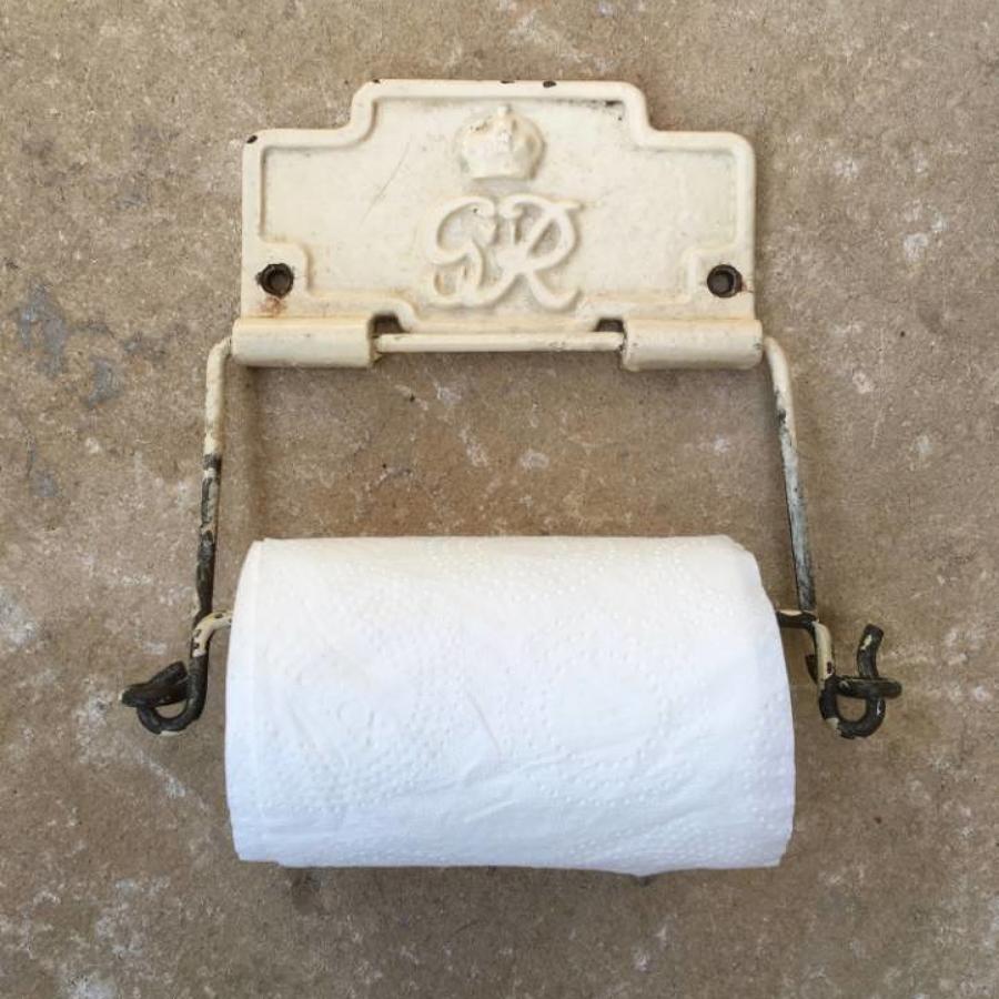 1930s Loo Toilet Roll Holder with GR Crown Stamp