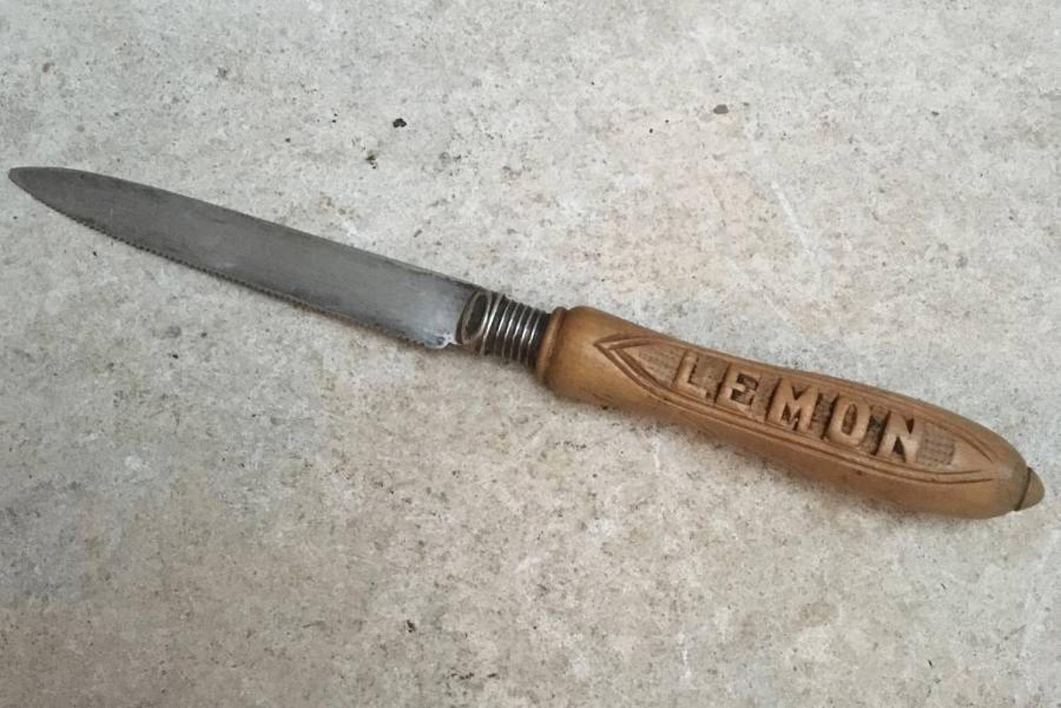 Early 20th Century Carved Lemon Knife