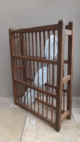 Large Early Victorian Pine Plate Rack