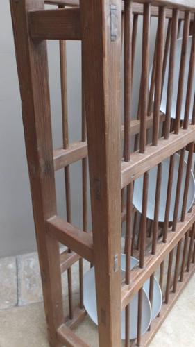Large Early Victorian Pine Plate Rack