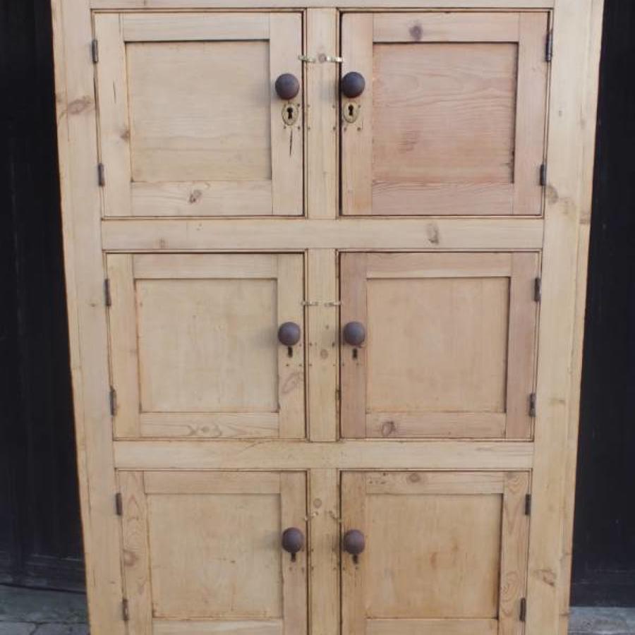 Victorian Six Door Locker Cupboard - Larder - Shoe Cupboard