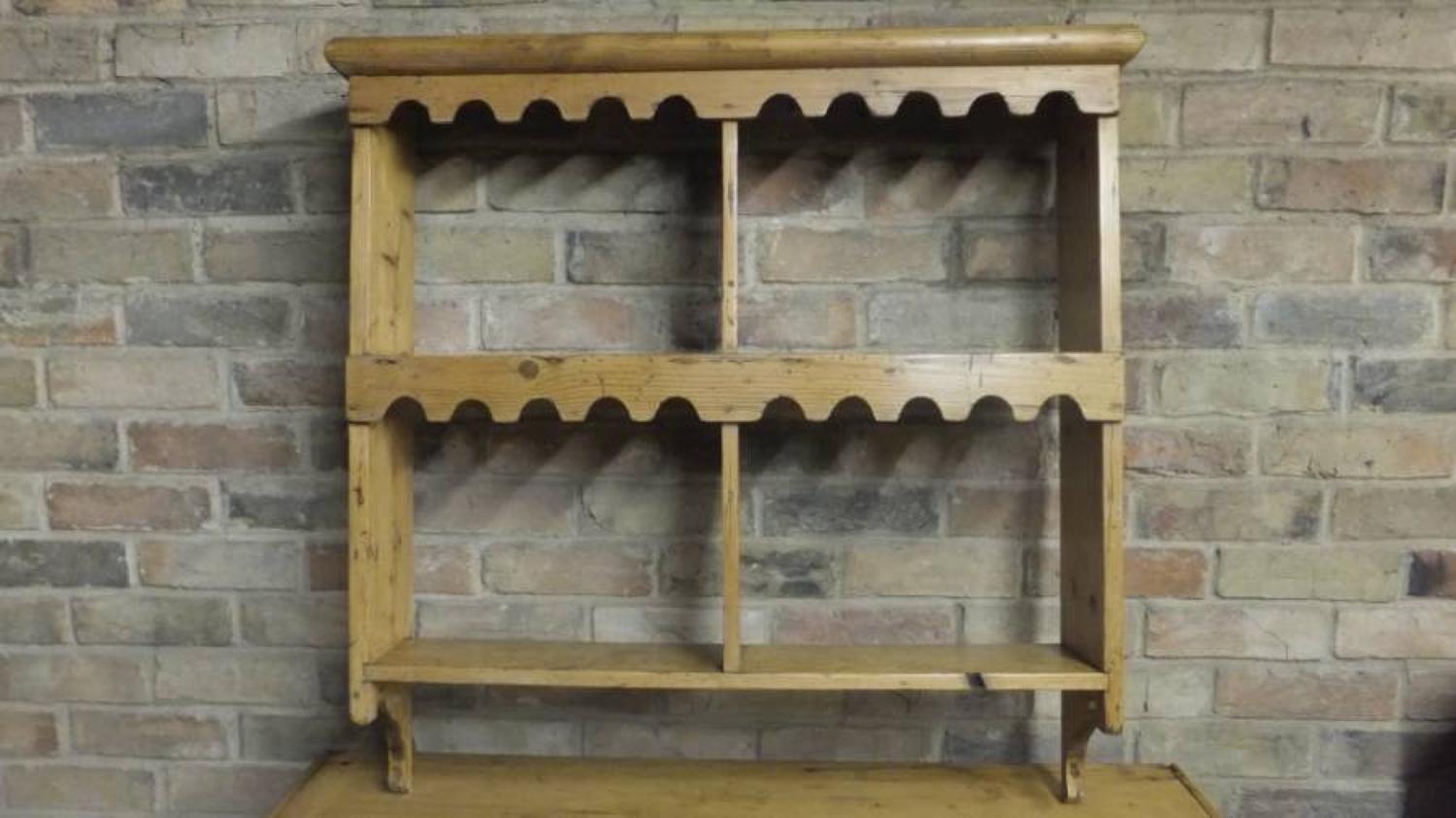 Antique Pine Shelves with Castleations to Front
