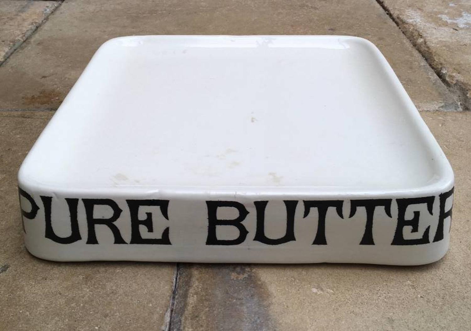 1930s Grocers White Ironstone Slab - Pure Buter - With G Rushbrooke St