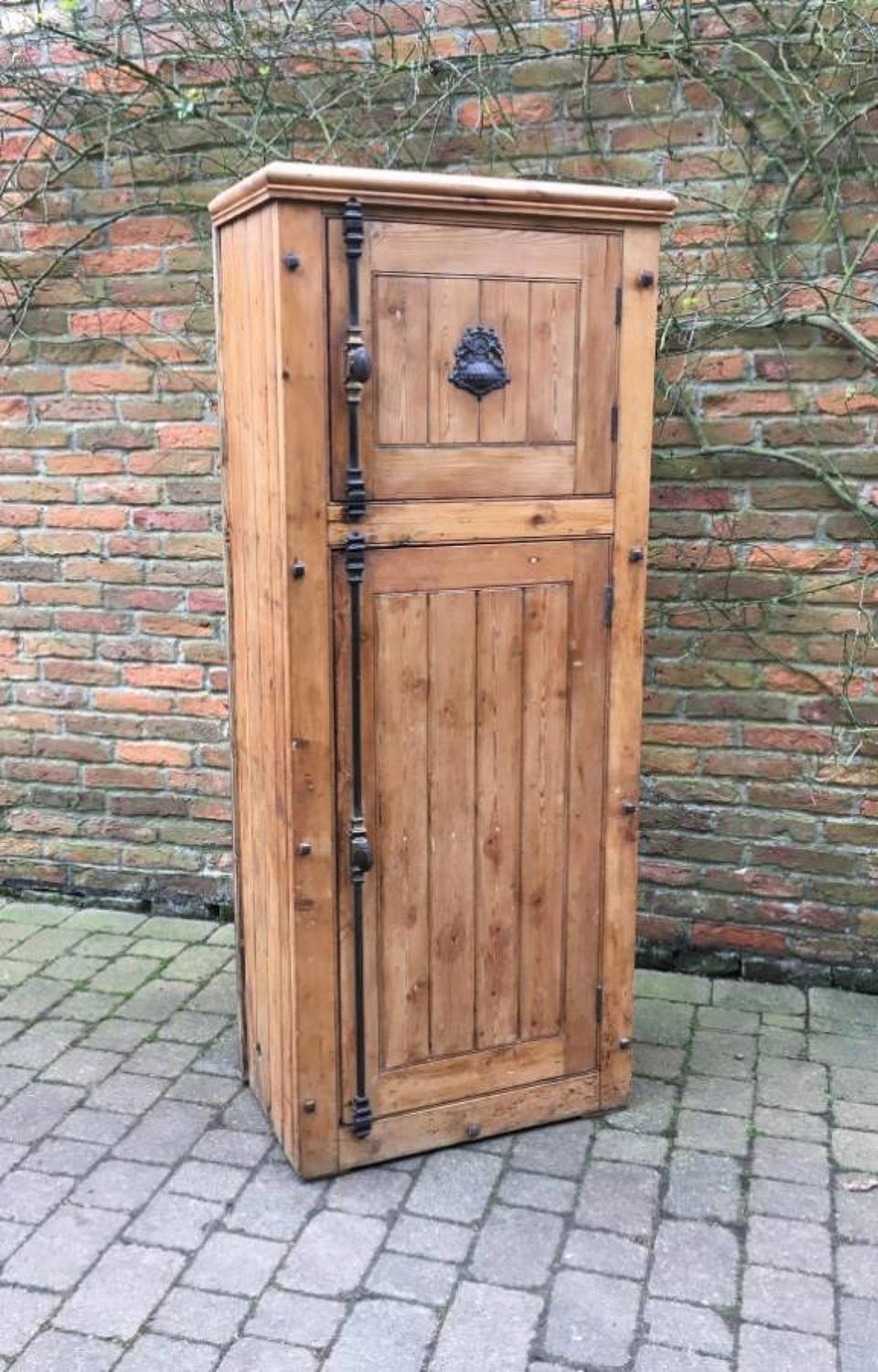 Late Victorian Pine Cupboard with Kents Iron Locking Mechanism - Spitl
