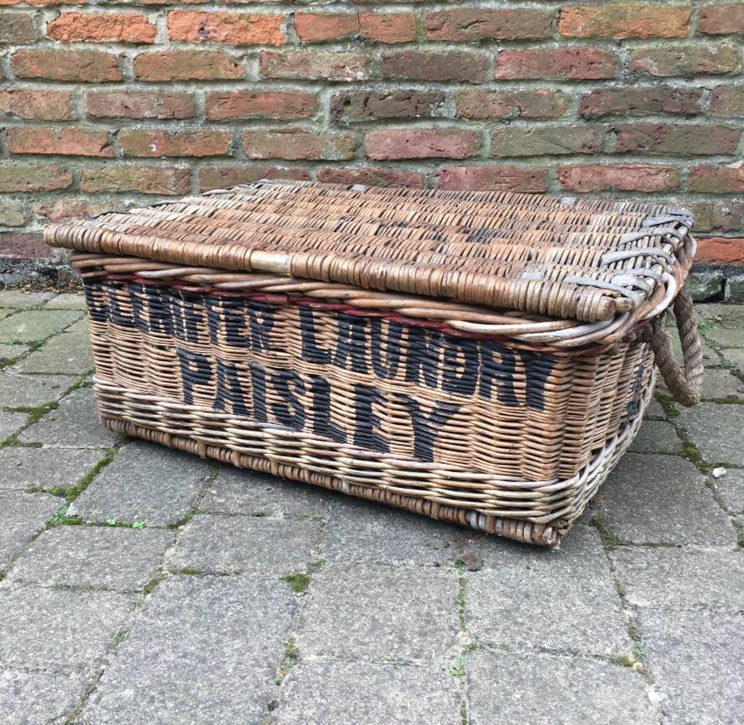 Early 20th Century Laundry Basket - Gleniffer Laundry Paisley