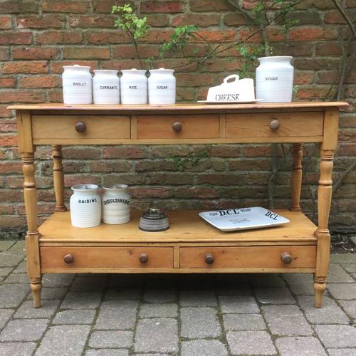 Victorian Pine Server with Potboard Base