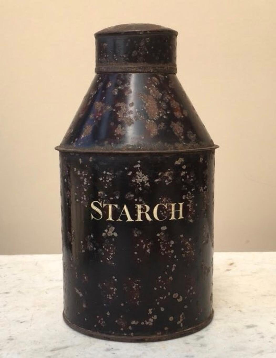 Early Victorian Toleware Jar - Starch