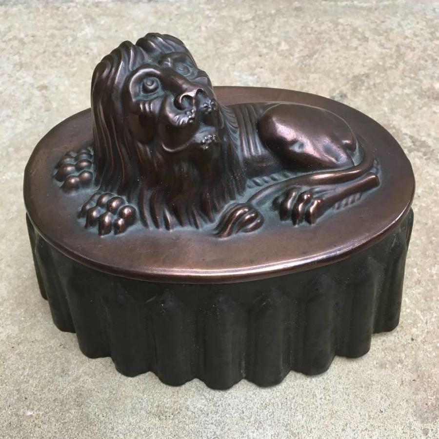 Victorian Brass & Tin Lion Jelly Mould