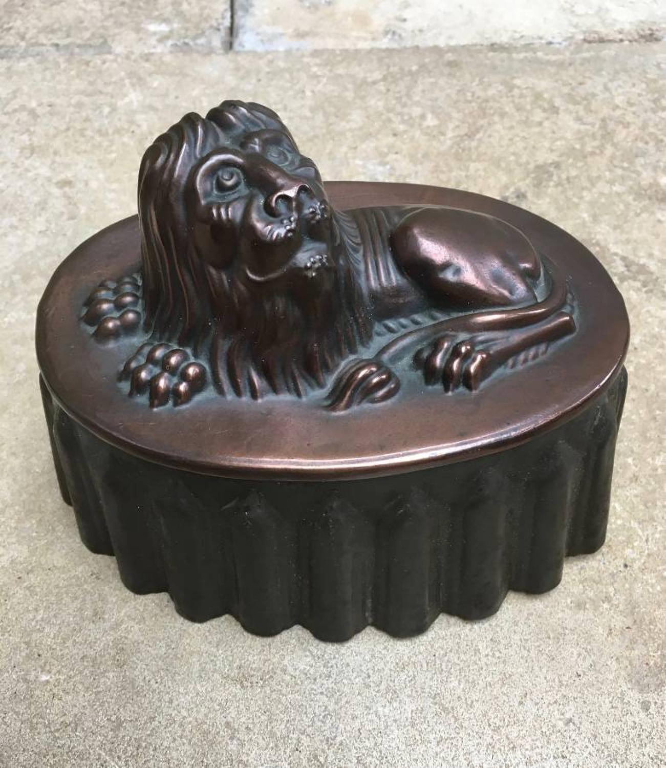 Victorian Brass & Tin Lion Jelly Mould