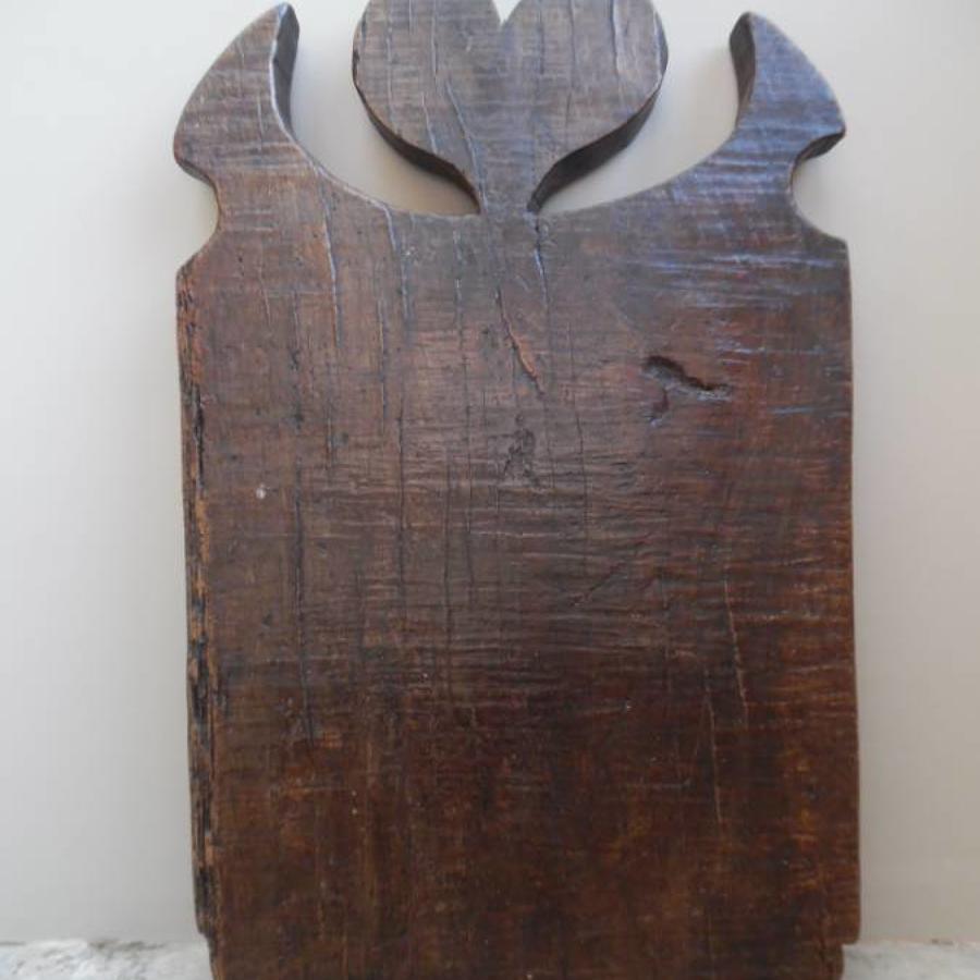Superb Victorian Solid Chestnut Chopping Board with Heart Top