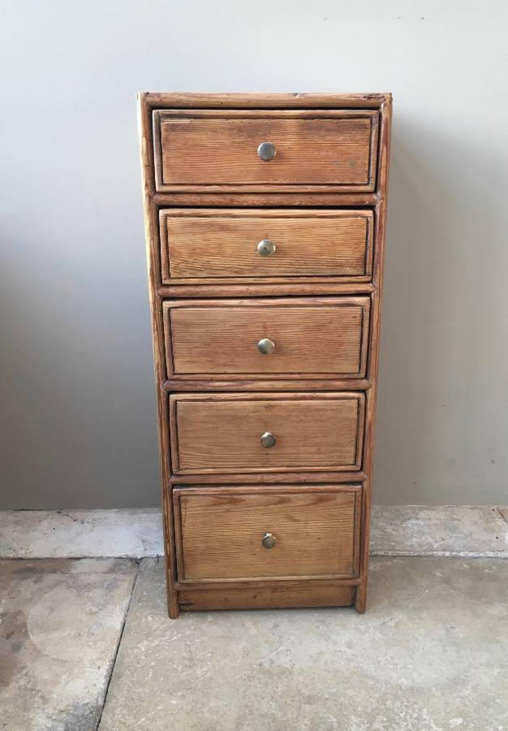 Victorian Pine Flight of Five Graduating Drawers - Originally From a P