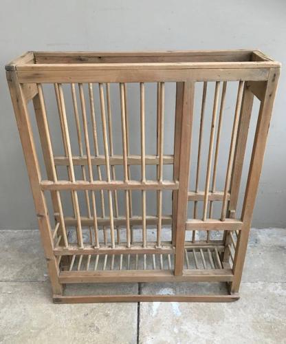 Late Victorian Pine Plate Rack with Handy Cup Rack