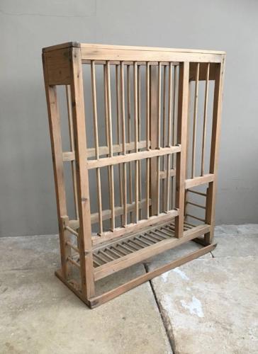 Late Victorian Pine Plate Rack with Handy Cup Rack