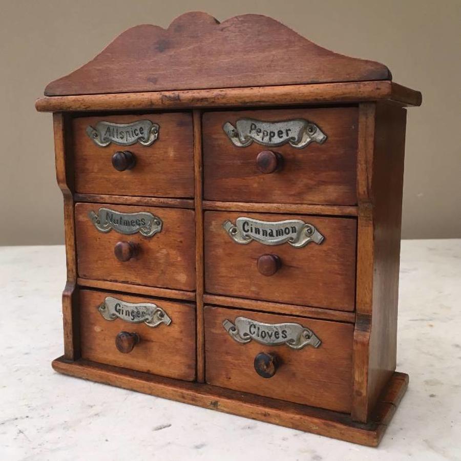 Victorian Fruitwood Spice Chest of Six Drawers