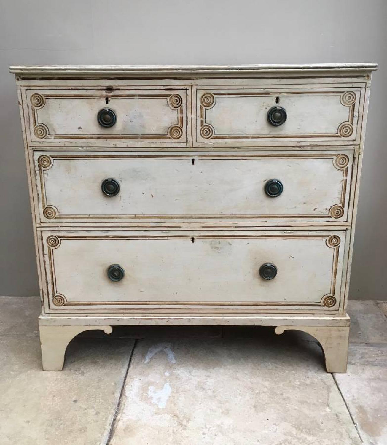 Victorian Pine Chest of Four Drawers - Original Paint