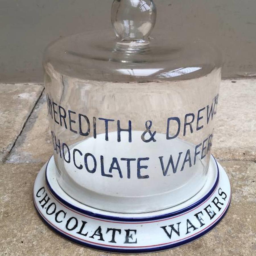 Rare Edwardian Shops Display Dome - Meredith & Drew Chocolate Wafers