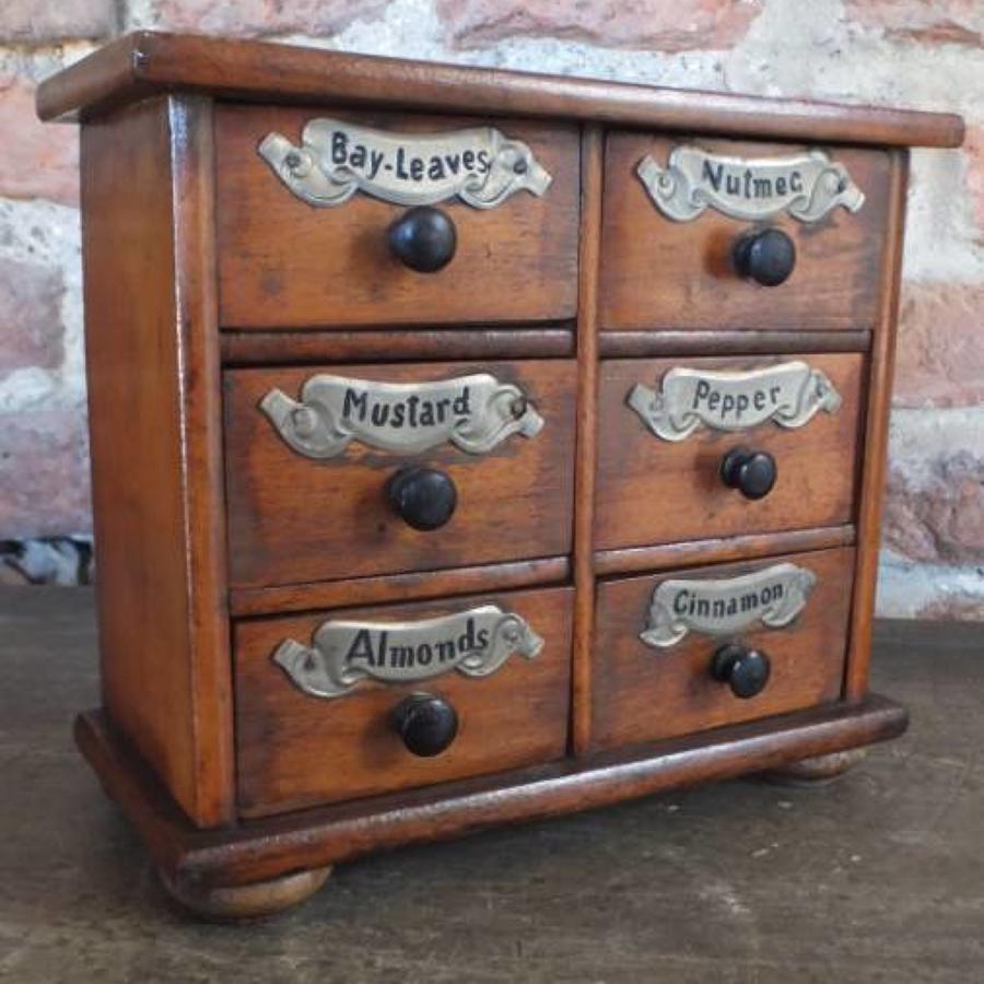 Victorian Spice Chest of Six Drawers - Superb Example
