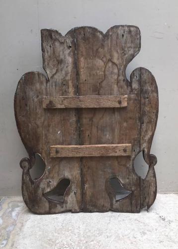 Georgian Carved Oak Cartouche with Putti Angel Top