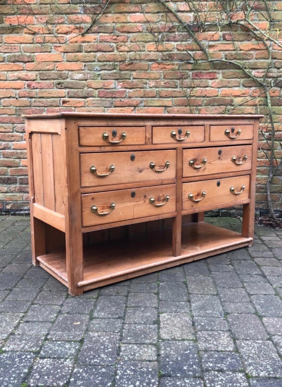 Victorian Pine Base with Seven Drawers & Pot Board