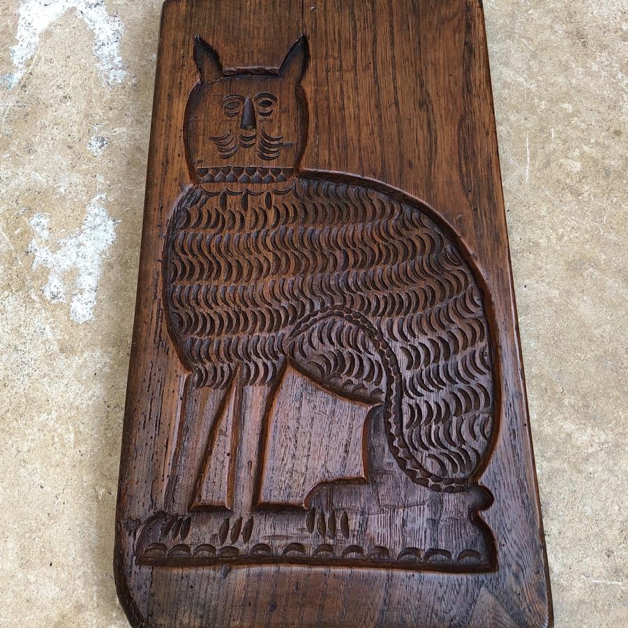 Large Georgian Elm Double Sided Gingerbread Mould - Dog & Cat